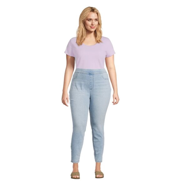 Terra & Sky Women's Plus Size Pull-On Jegging Jeans, 28" Inseam, Size 2X, Blue - Picture 2 of 5